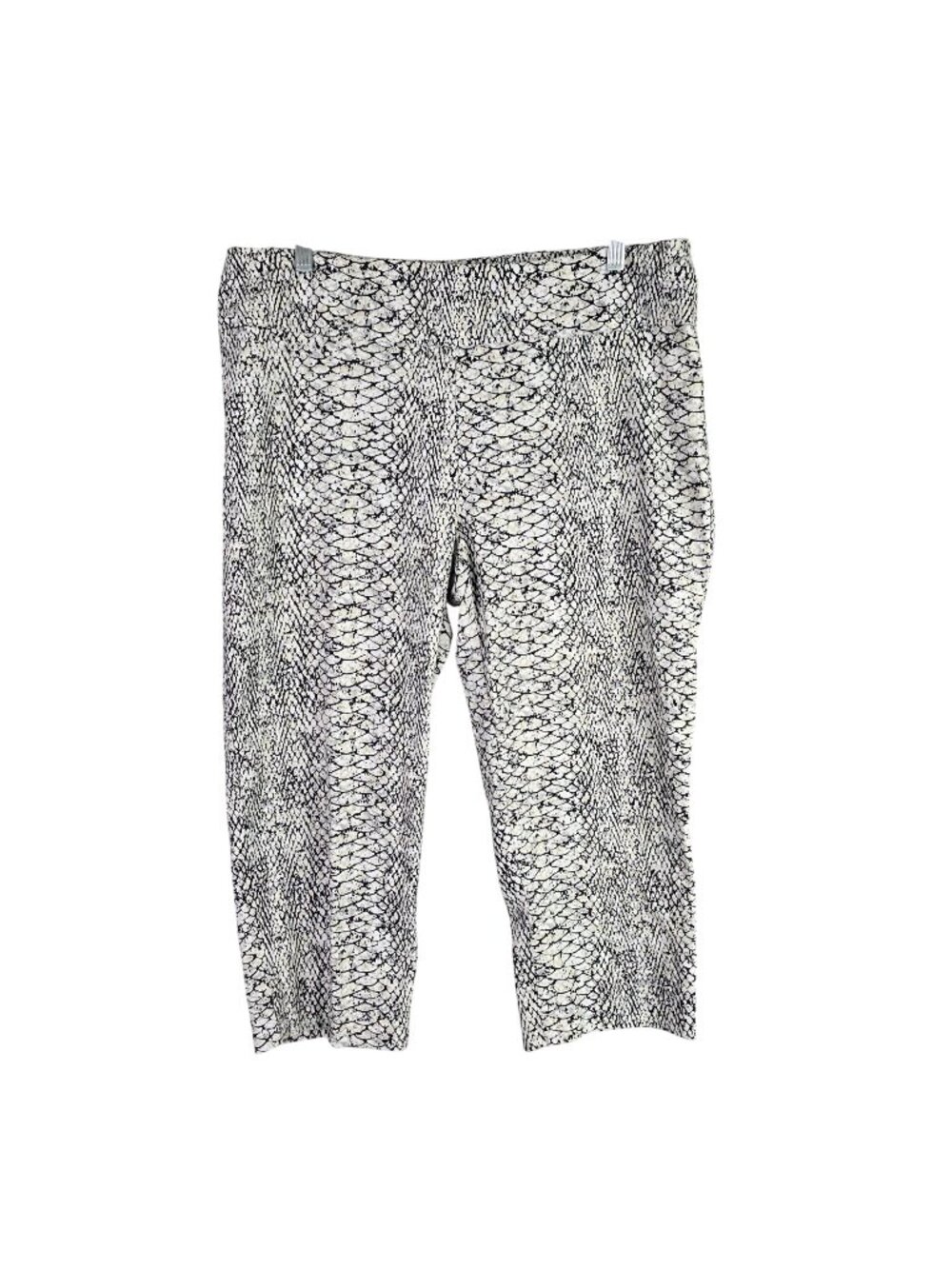 Womens Zac & Rachel Snake Print Capri Pants Nylon Blend Stretch Size 16